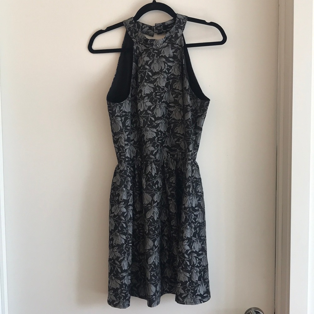Black/Silver high Neck Dress